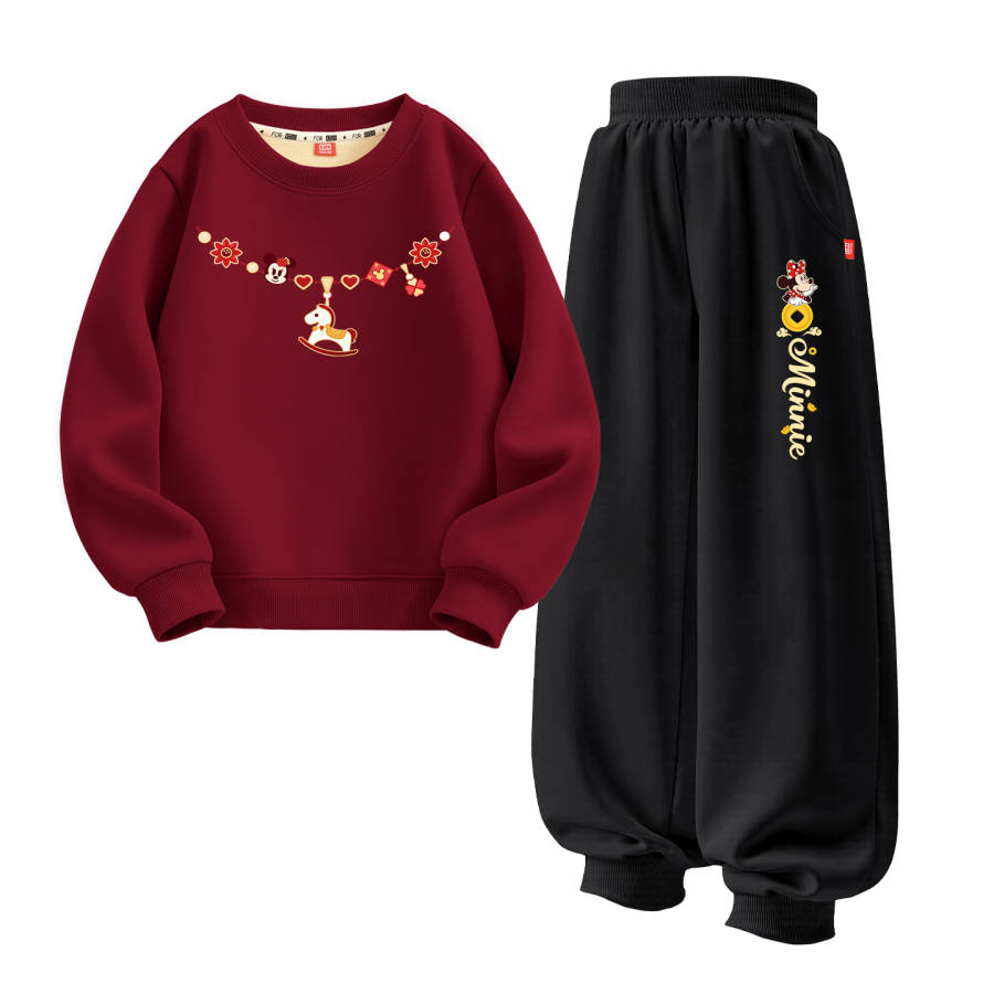 Disney Kids Casual Sportswear Crew Neck Thickened