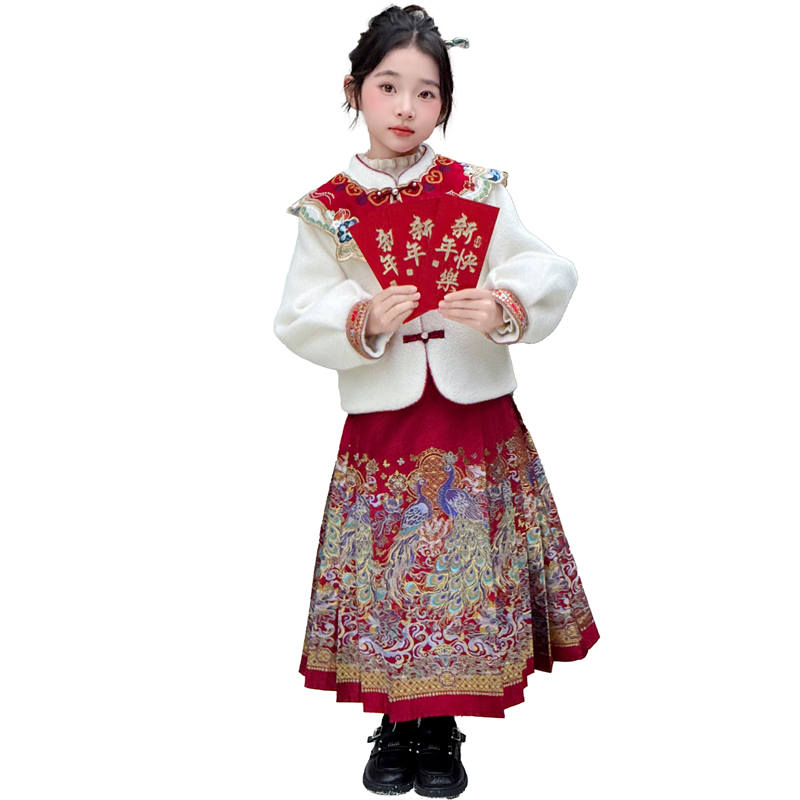 PROTECTCAMEL PROTECTCAMEL Kids Two Piece Skirt Sets Crew Neck Long