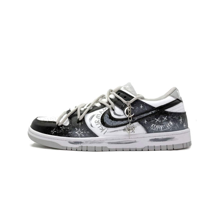 Nike Nike Dunk LOW RETRO Synthetic Leather Low top Skateboard Shoes Unisex Black Gray