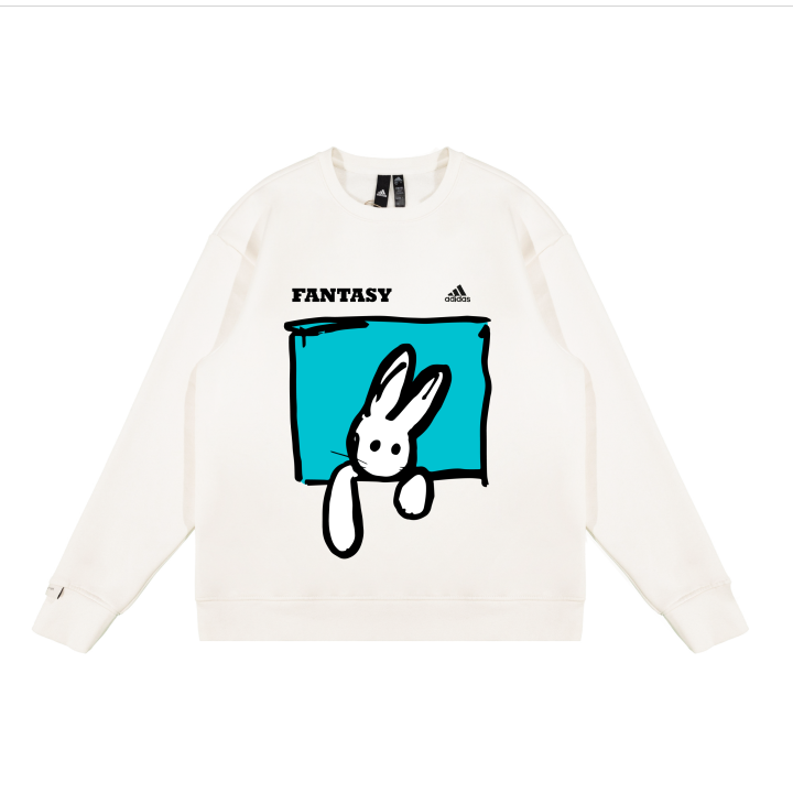 Adidas Adidas Sweatshirts Unisex White Crew Neck Moderate Regular