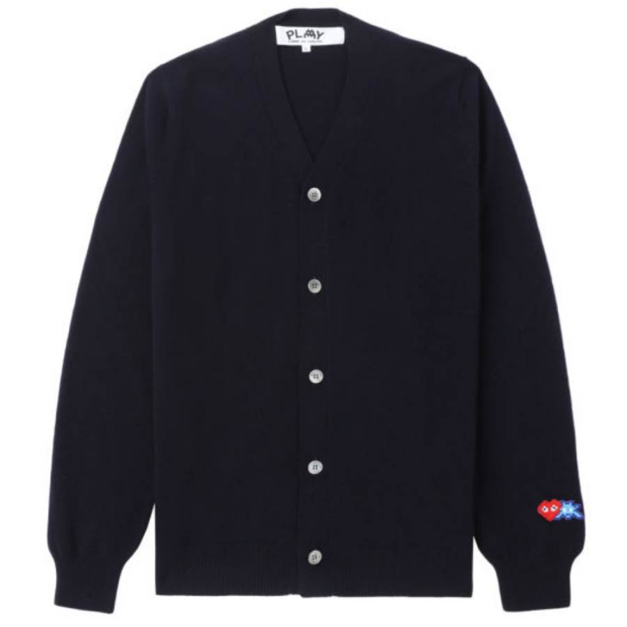 CDG Play Knitwear Men's Dark Blue Crew Neck Moderate