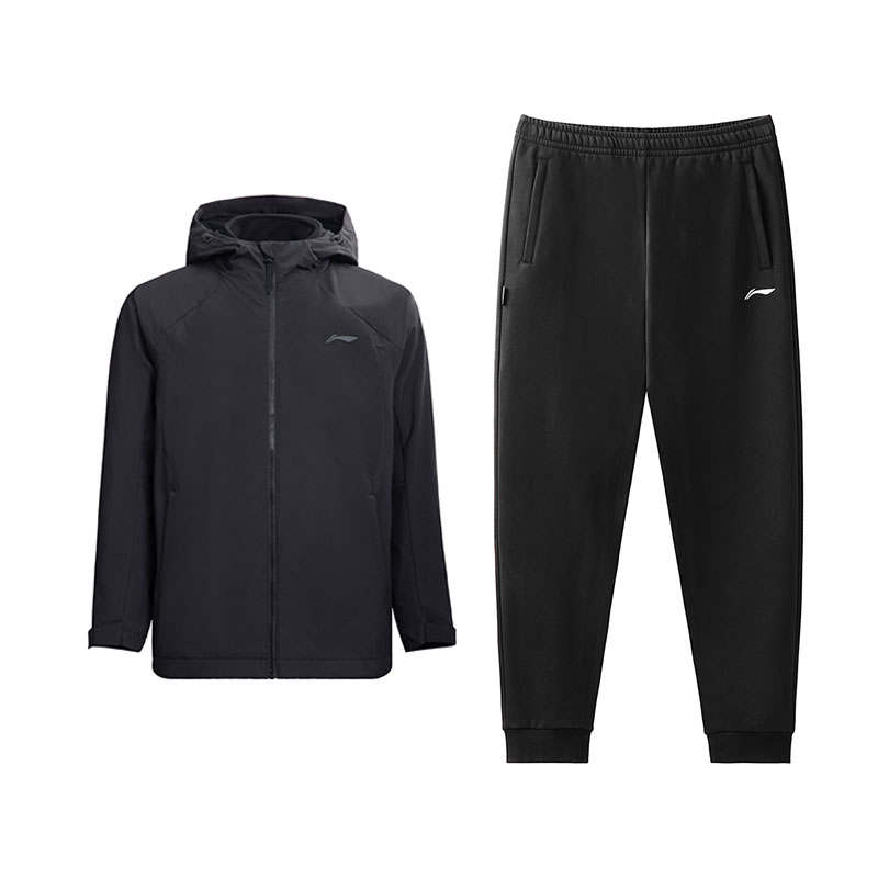 Li-Ning Li Ning Versatile 3 in 1 Inner Cardigan Hooded Polar Fleece Sweatshirt Fleece Lined Knitted Fabric Pants