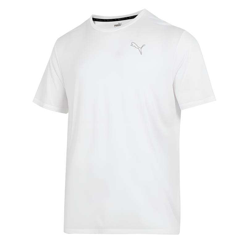 PUMA PUMA T Shirts Men's White Crew Neck Moderate