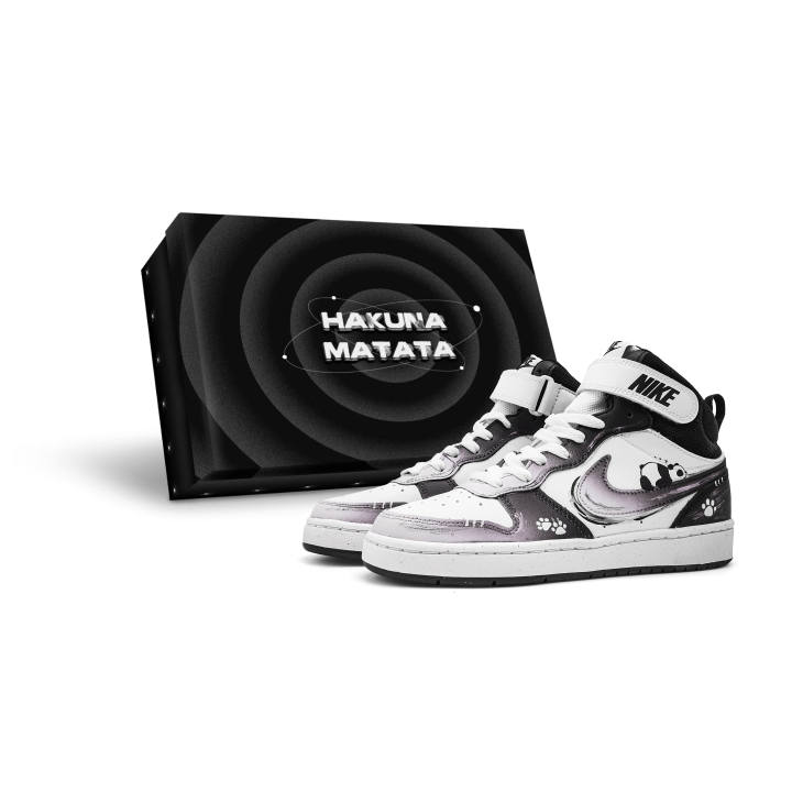 Nike Nike Court Borough 2 Bear Meow Leather Abrasion Resistant Waterproof Slip Resistant Mid top Skateboard Shoes Unisex