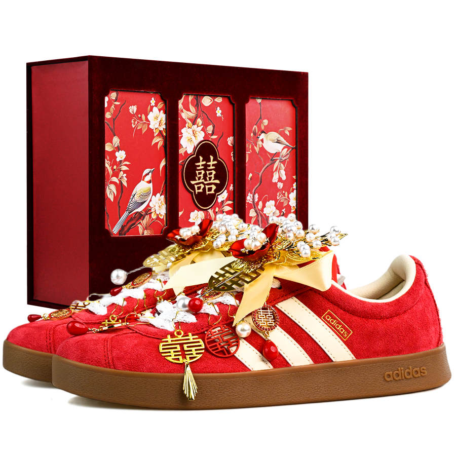 Adidas Adidas Vl Court Classic Height Increasing Height Increasing Low top Skateboard Shoes Unisex Red
