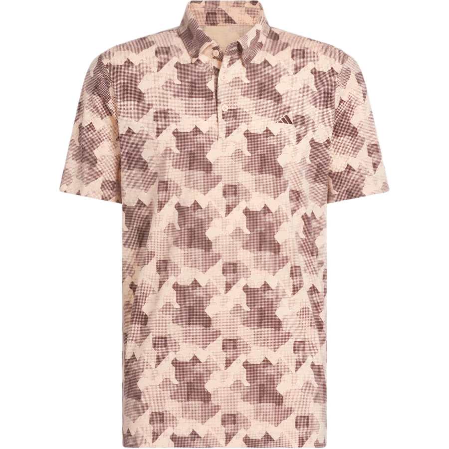 Adidas Adidas GO To Polo Shirts Men's Pink Coral Polo Collar Moderate Straight Fit