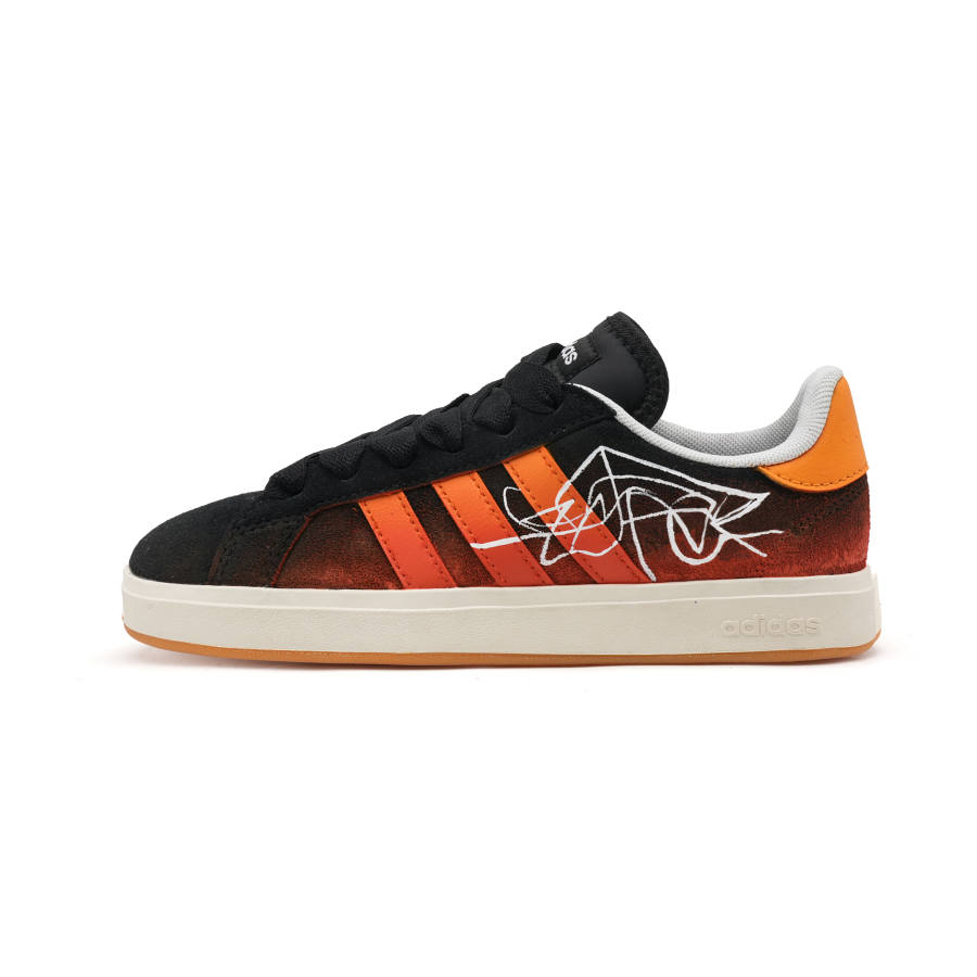 Adidas Adidas Grand Court Base 00s Rock Ash Graffiti Suede Abrasion Resistant Lightweight Breathable Low top Skateboard Shoes