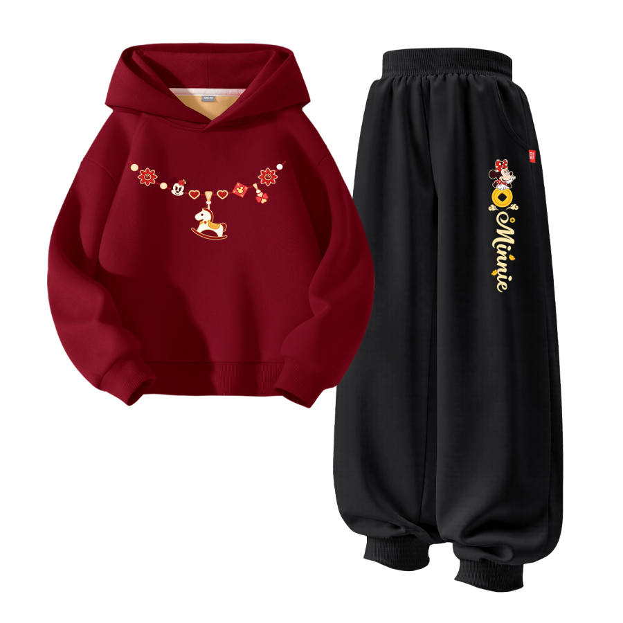 Disney Kids Casual Sportswear Hooded Thickened