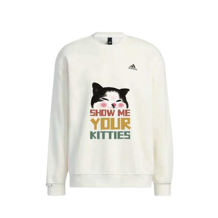 Adidas Adidas LABEL Sweatshirts Unisex White Crew Neck Thickened Regular