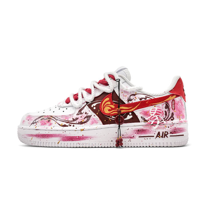 Nike Nike Air Force 1 Immediate Success Coverage Abrasion Resistant Low top Skateboard Shoes Unisex Red