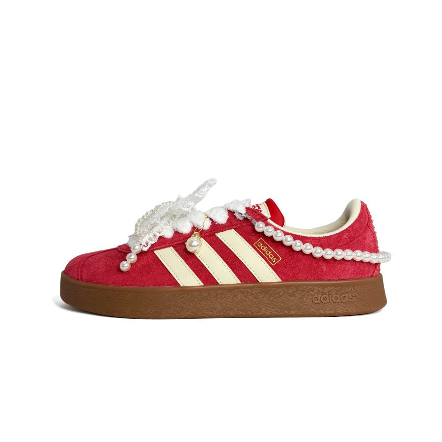 Adidas Adidas Vl Court Classic Mutual Affection Synthetic Leather Abrasion Resistant Slip Resistant Low top Skateboard Shoes