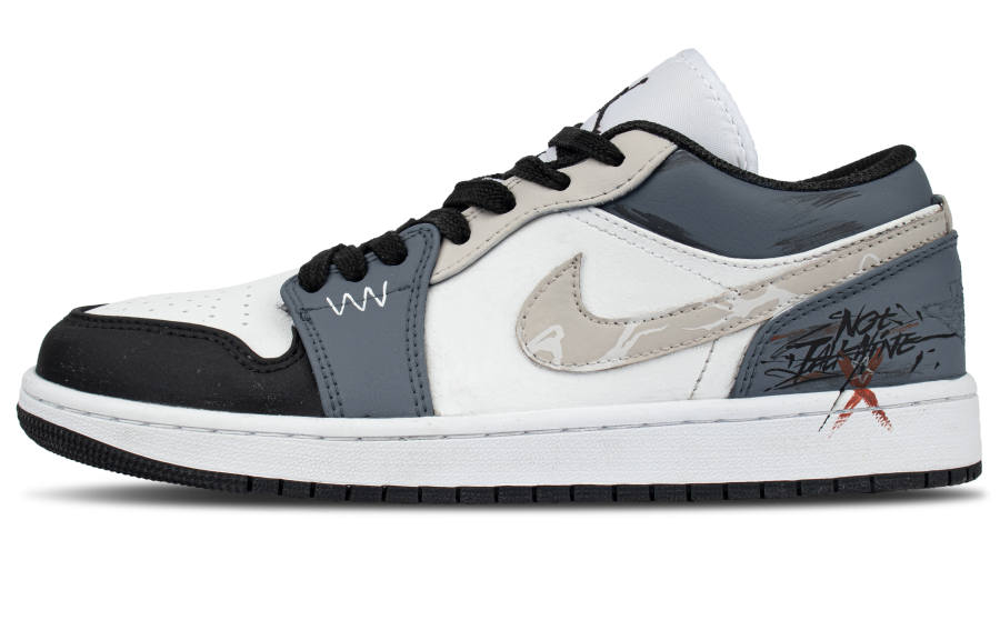 Jordan Jordan Air Jordan 1 Leather Coverage Low top Skateboard Shoes Unisex Ink Blue Black