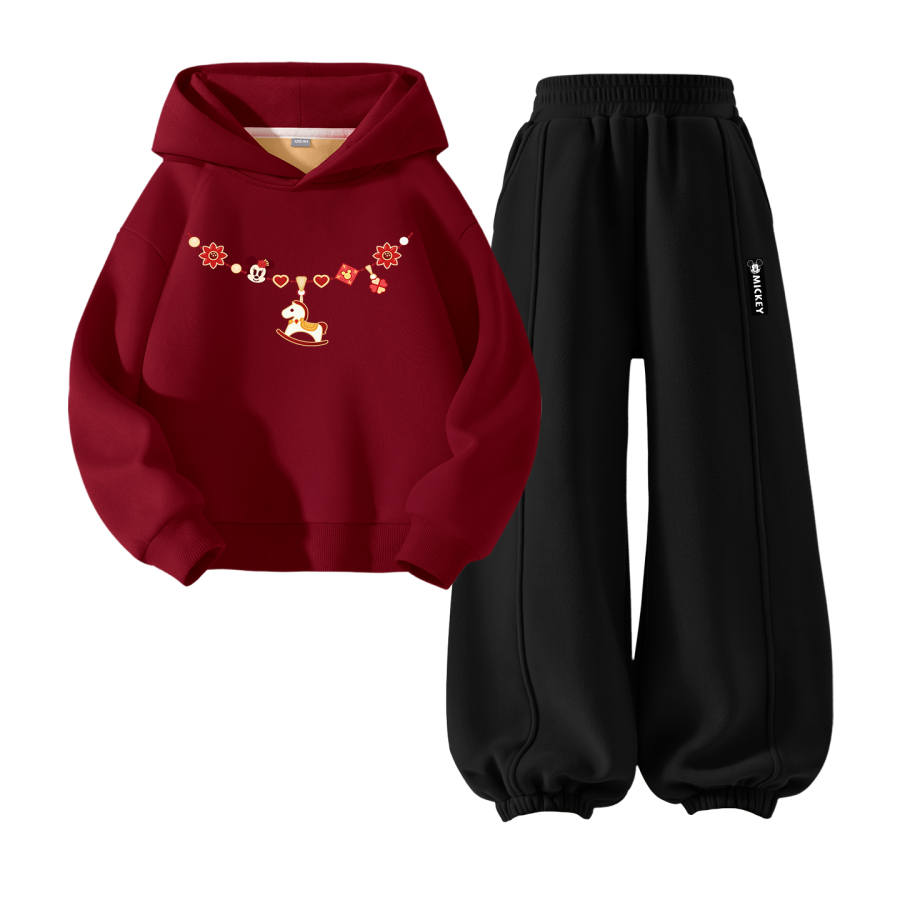 Disney Kids Casual Sportswear Hooded Thickened