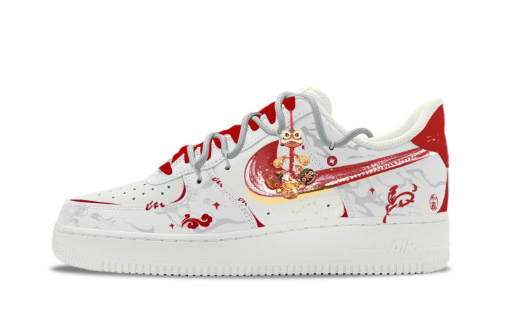 Nike Nike Air Force 1 Blessing Greetings For The New Year Abrasion Resistant Slip Resistant Low top Skateboard Shoes Unisex