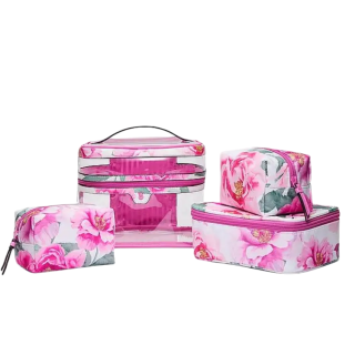 Victoria's Secret Pink Peony Makeup Bags Portable