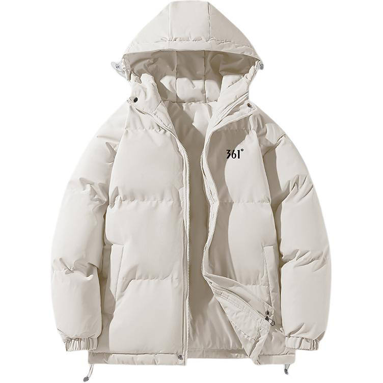 361° 361° Puffer Jackets Unisex Wool White Hooded Thickened