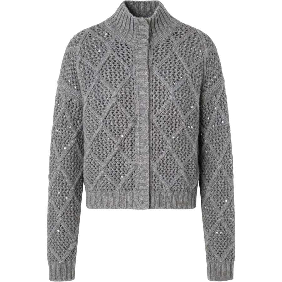 MaxMara Studio MaxMara Studio Sweaters Women's Gray Stand Collar Moderate Other