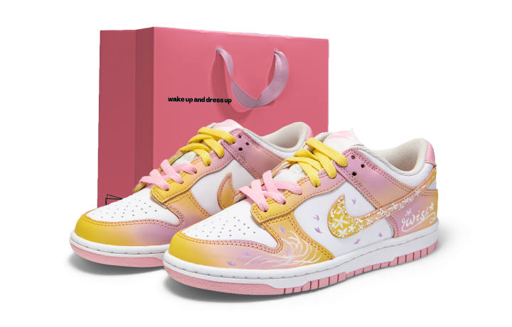Nike Nike Dunk Pink Island Wishes Leather Slip Resistant Abrasion Resistant Slip Resistant Abrasion Resistant Low top