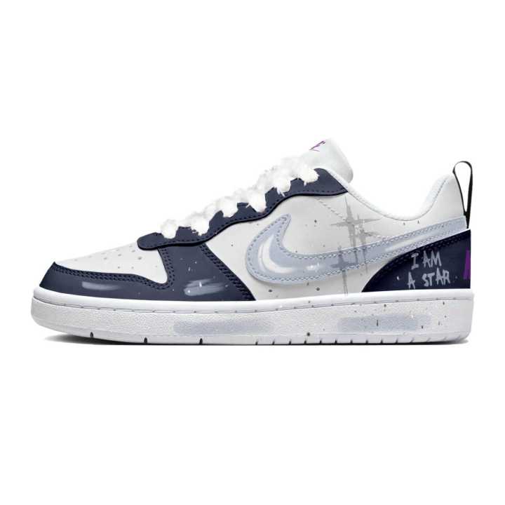 Nike Nike Court Borough Starry FrostNova Synthetic Leather Slip Resistant Abrasion Resistant Low top