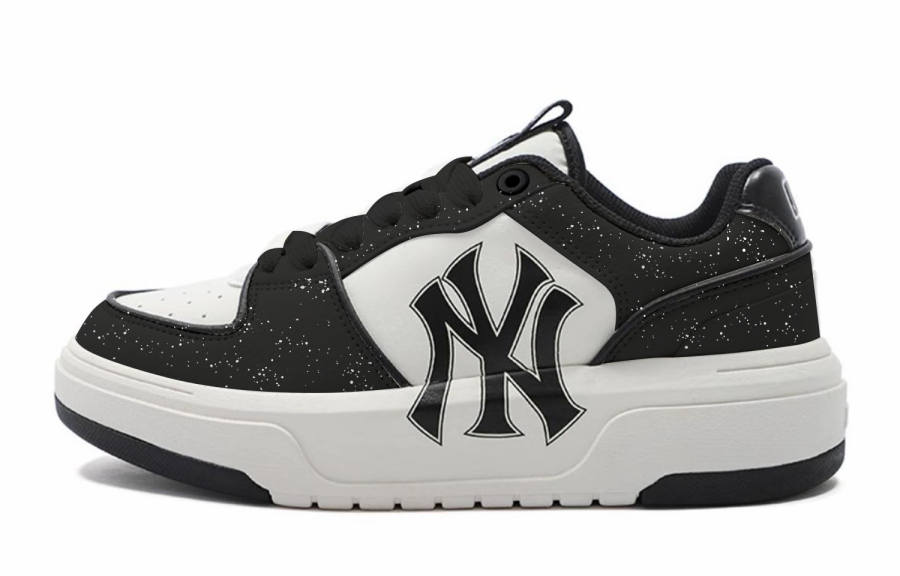 MLB Chunky Liner Starry Sky Wander Pu Abrasion Resistant Low top Skateboard Shoes Unisex Black White
