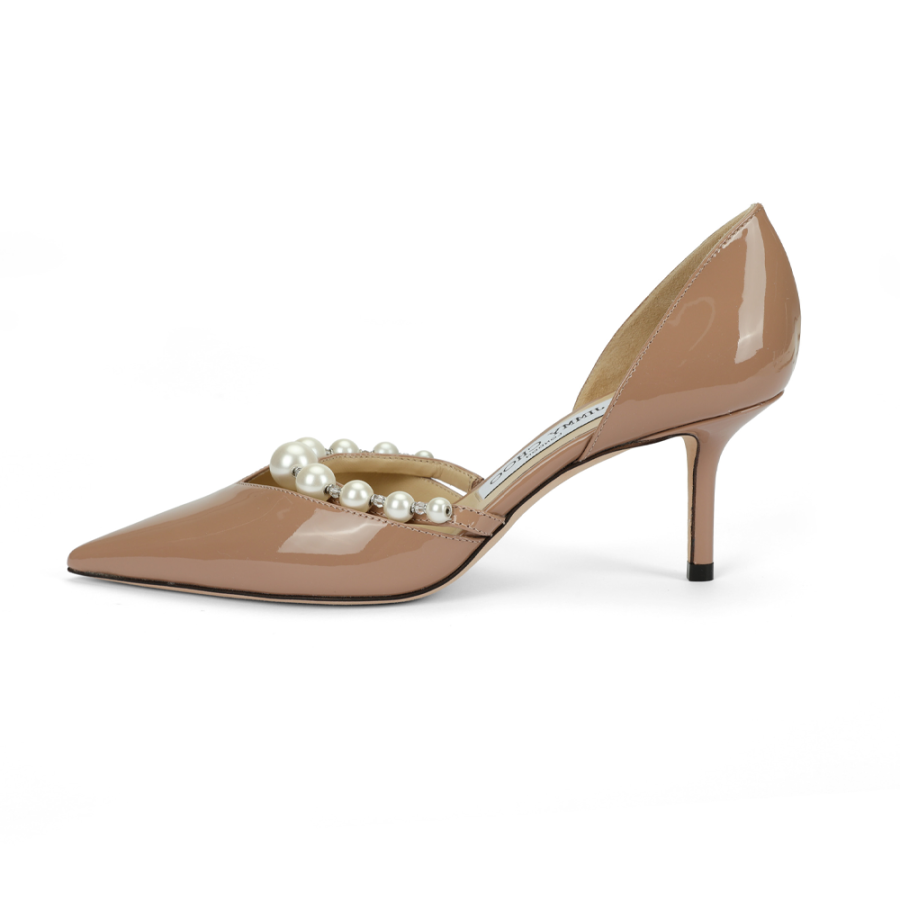 Jimmy Choo Aurelie Leather Slim Heel High Heels 6.5cm Women's Light Pink