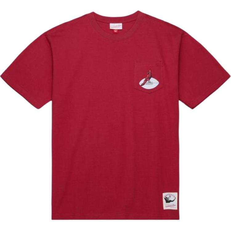 Mitchell Ness T Shirts Men's Brick Red Crew Neck Moderate Straight Fit