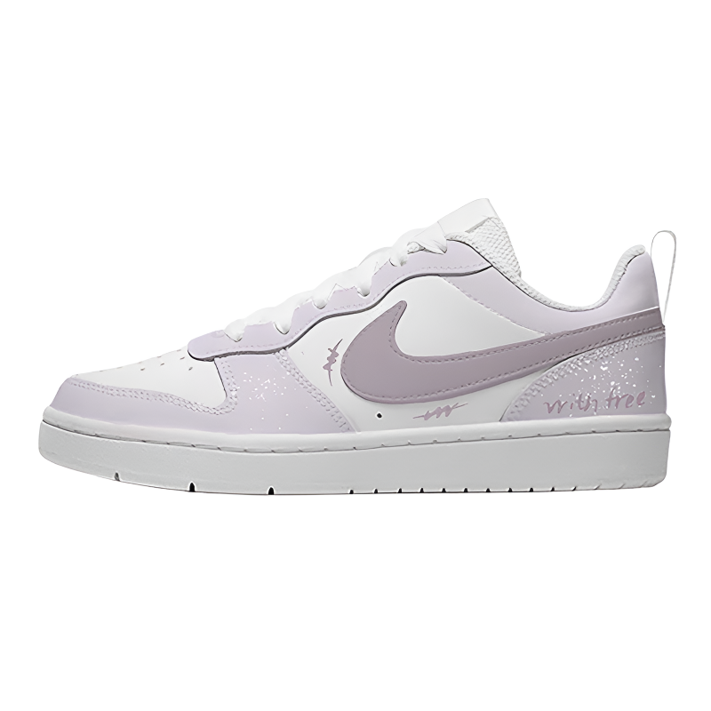 Nike Nike Court Borough Soft Matte Purple Tone Leather Slip Resistant Slip Resistant Low top Kids' Skateboarding Shoes