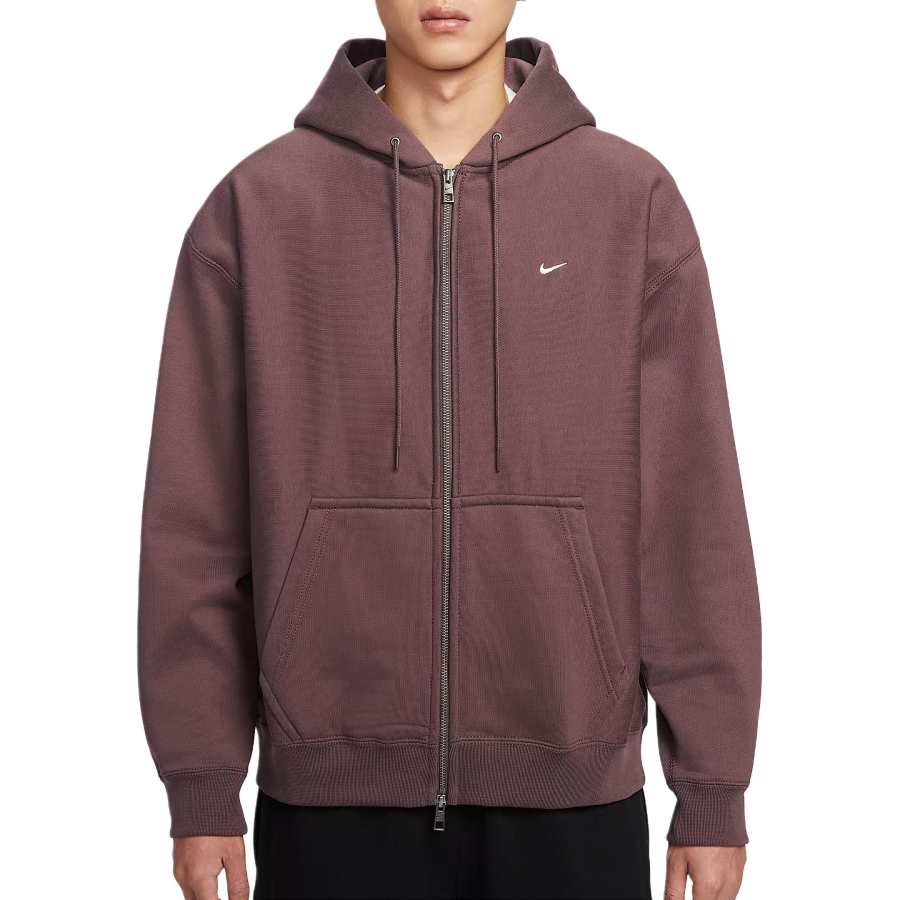 Nike Nike Solo Swoosh Loose Fit Hooded Zippered Fleece Lined Long Sleeved Sweatshirt Men's