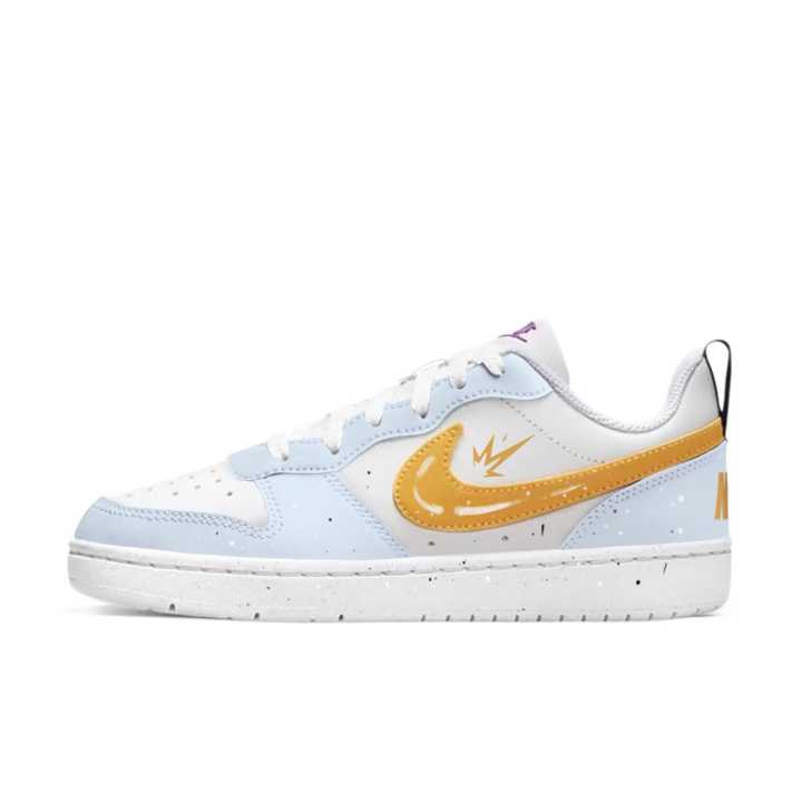 Nike Nike Court Borough Light Blue & Gilded Light Synthetic Leather Slip Resistant Abrasion Resistant Low top
