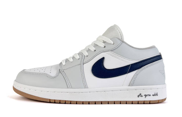 Jordan Jordan Air Jordan 1 Laumof Box, White Moon, Trendy, Versatile, Minimalist Style, Classic Leather Comfortable Cushioning
