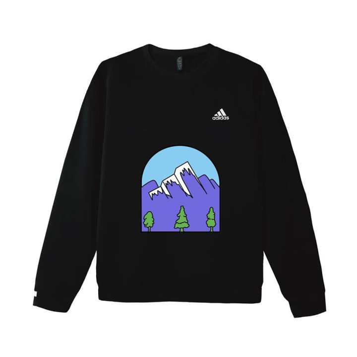 Adidas Adidas LABEL Sweatshirts Unisex Black Crew Neck Moderate Regular