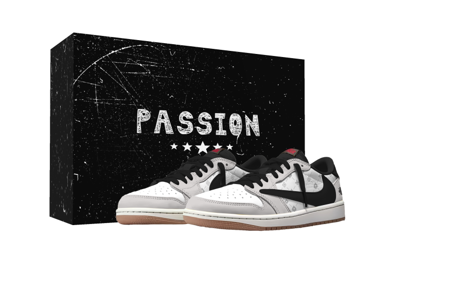 Jordan Travis Scott x Jordan Air Jordan 1 Spade Hook Fashion Trend Abrasion Resistant Abrasion Resistant Low top