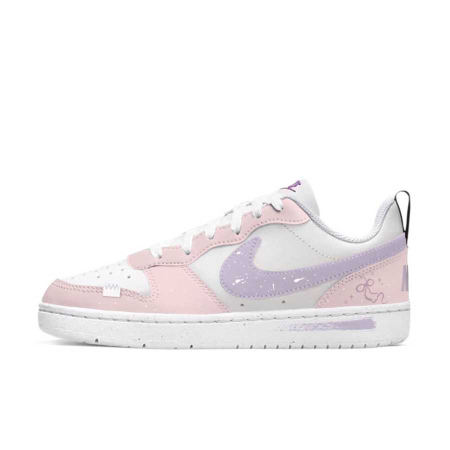 Nike Nike Court Borough Sweet Phantasm Purple Star Synthetic Leather Slip Resistant Abrasion Resistant Low top