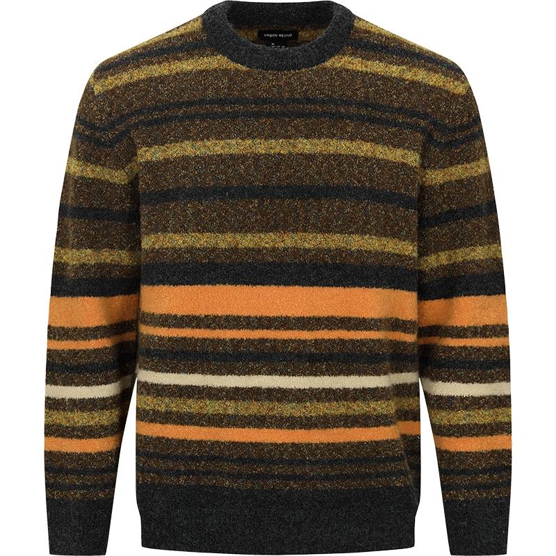 URBAN REVIVO Knitwear Men's Multicolor Crew Neck Moderate Other