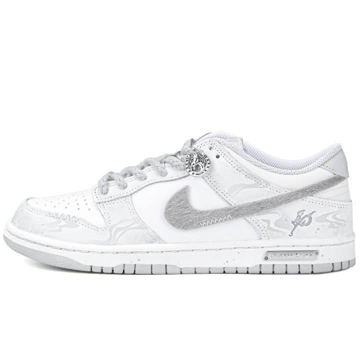 Nike Nike Dunk Night Guarding Jade Lion Abrasion Resistant Low top Skateboard Shoes Men's White Gray