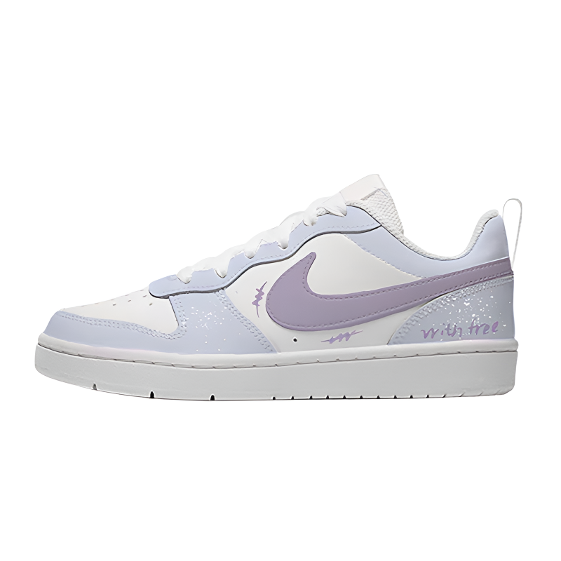 Nike Nike Court Borough Star Lake Mist Purple Leather Slip Resistant Slip Resistant Low top Kids' Skateboarding Shoes Purple