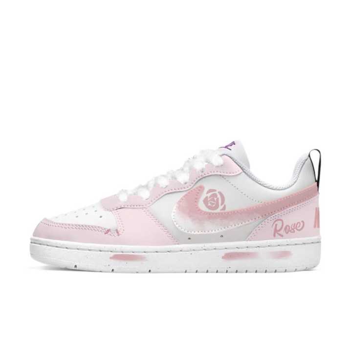 Nike Nike Court Borough Pink Mist Starry Sleep Synthetic Leather Slip Resistant Abrasion Resistant Low top