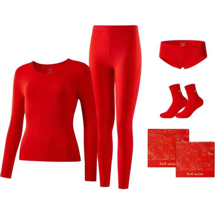 MIIOW Prosperity Zodiac Year Collection Thermal Set Women's Red