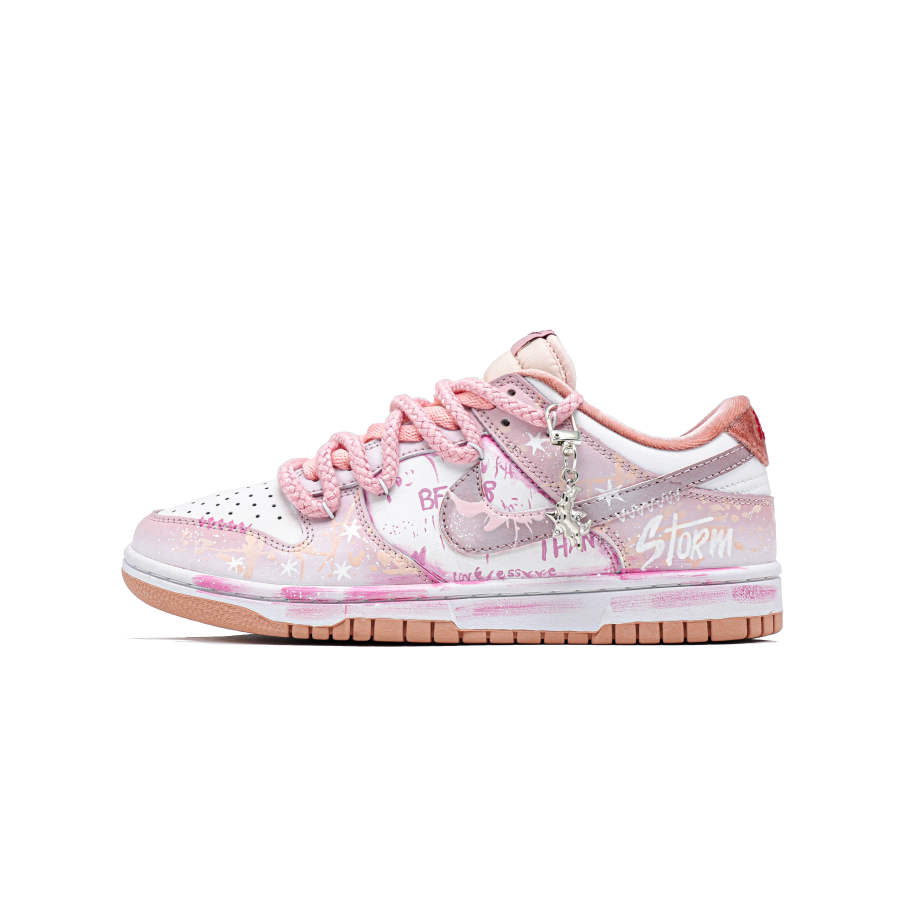Nike Nike Dunk Dusty Pink Starry Sky Cushioning Low top Skateboard Shoes Unisex Pink White