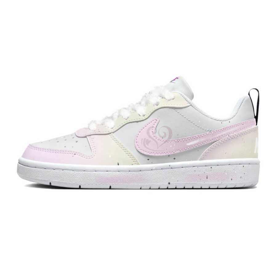 Nike Nike Court Borough Refreshing Sweet White Floral Synthetic Leather Slip Resistant Abrasion Resistant Low top