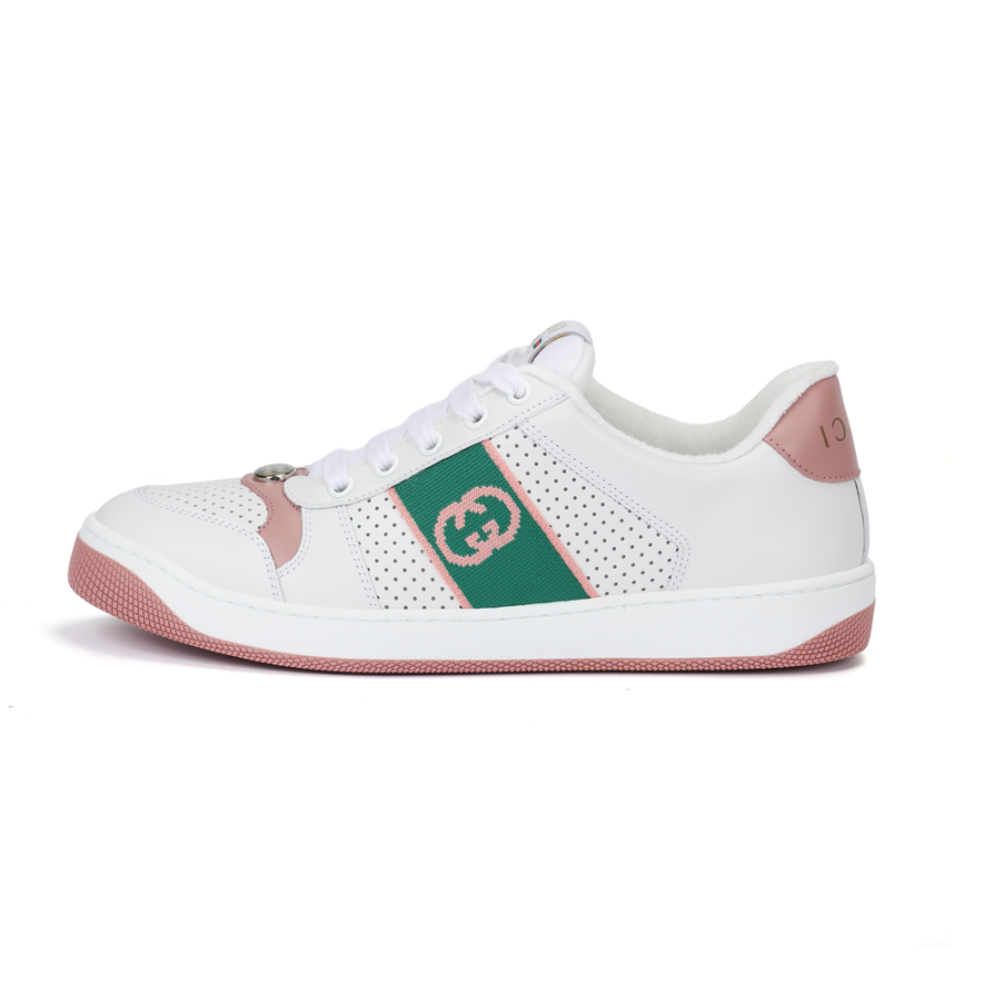 Gucci Wmns Screener 'White Light Pink Green' Women's