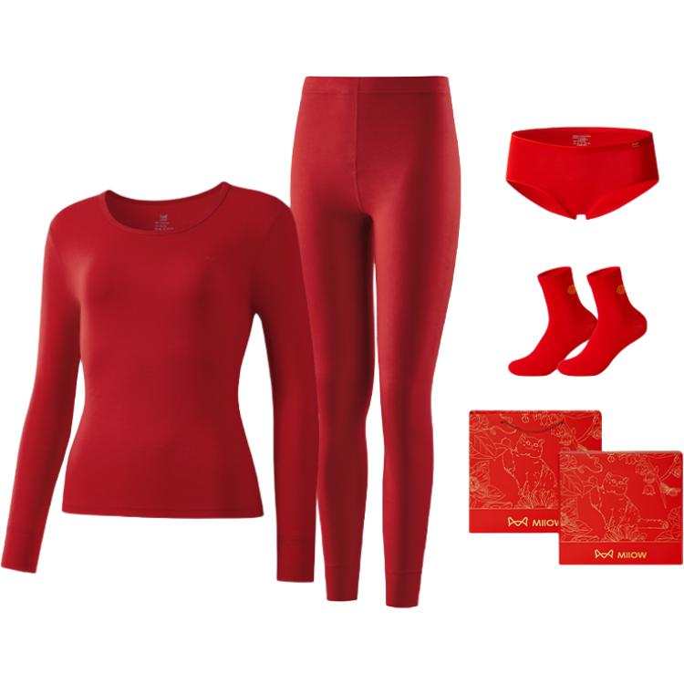 MIIOW Prosperity Zodiac Year Collection Thermal Set Women's Burgundy