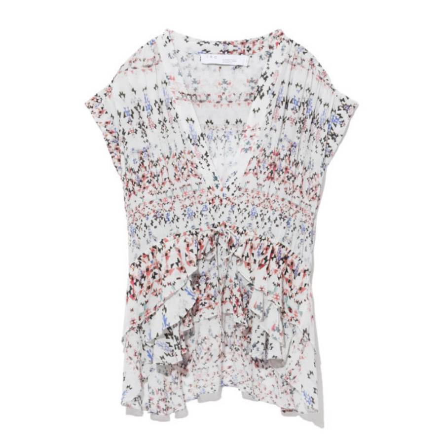 IRO NIGHT T Shirts Women's White V Neck Moderate Nipped In Waist