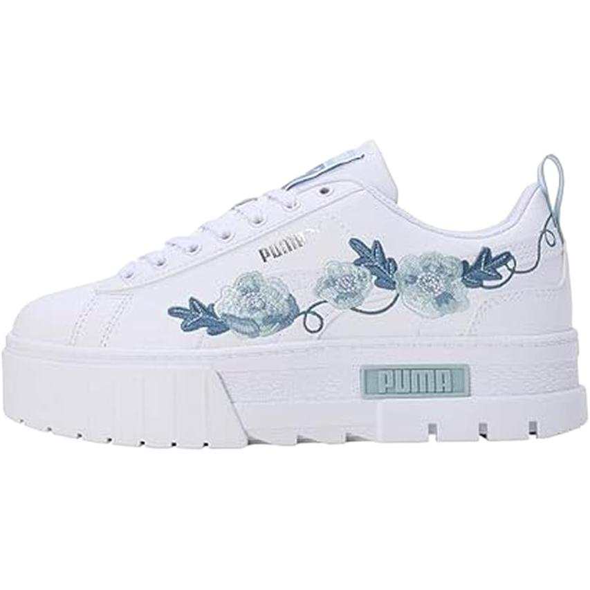 PUMA Mayze Low top Kids' Skateboarding Shoes White Green Teenagers