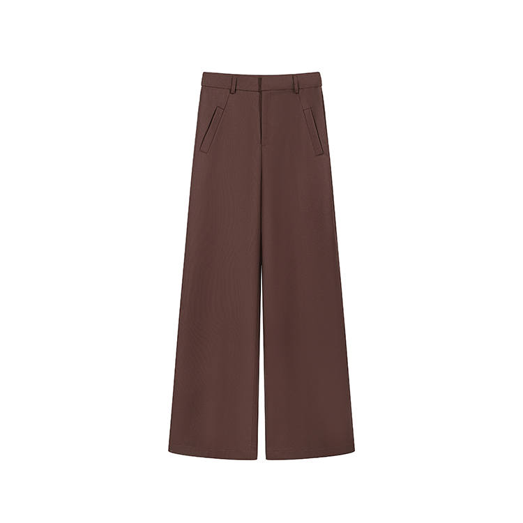 MOMMANWA Casual Pants Women's Red Brown Moderate Suit Pants