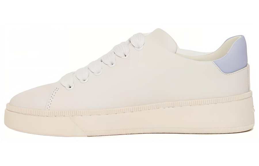 BALLY Leather Low top Skateboard Shoes Women's White Blue