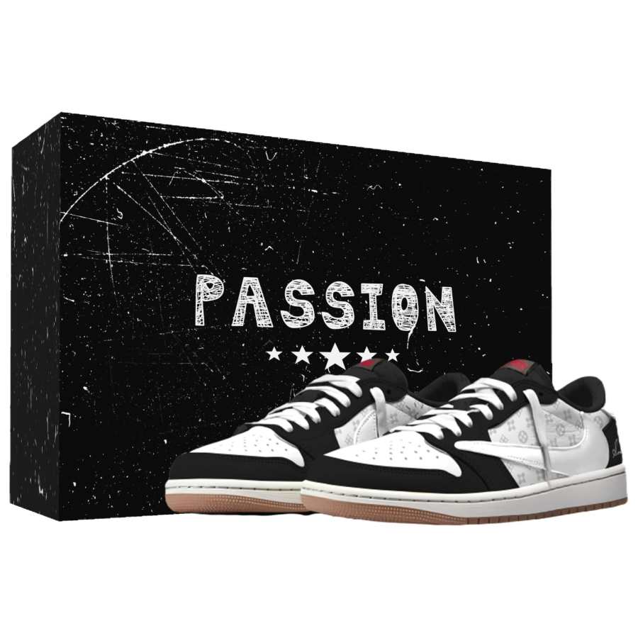 Jordan Travis Scott x Jordan Air Jordan 1 Floating Imprint Chessboard Fashion Trend Abrasion Resistant Abrasion Resistant