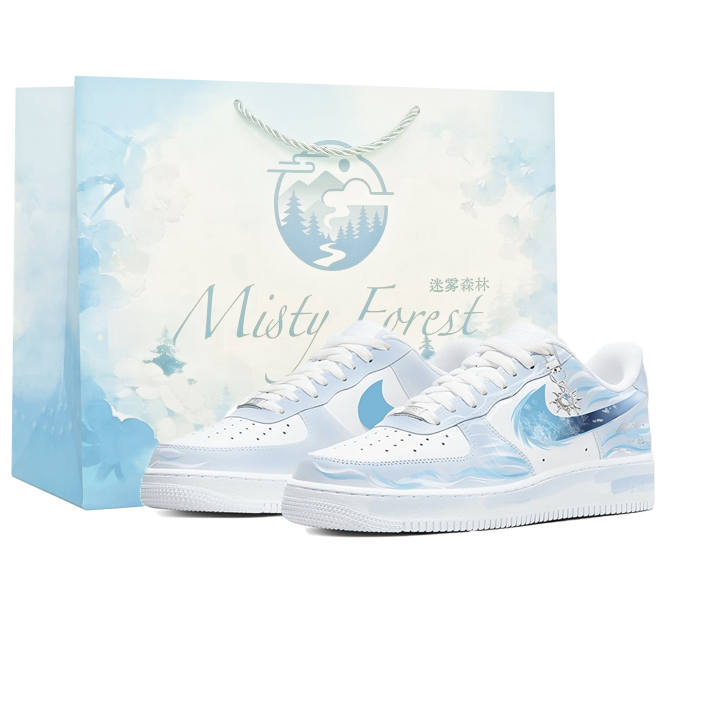 Nike Nike Air Force 1 Ice Island Iridescent, Mist Forest, Shopping Bag, Fashion, Versatile Cushioning Slip Resistant Low top