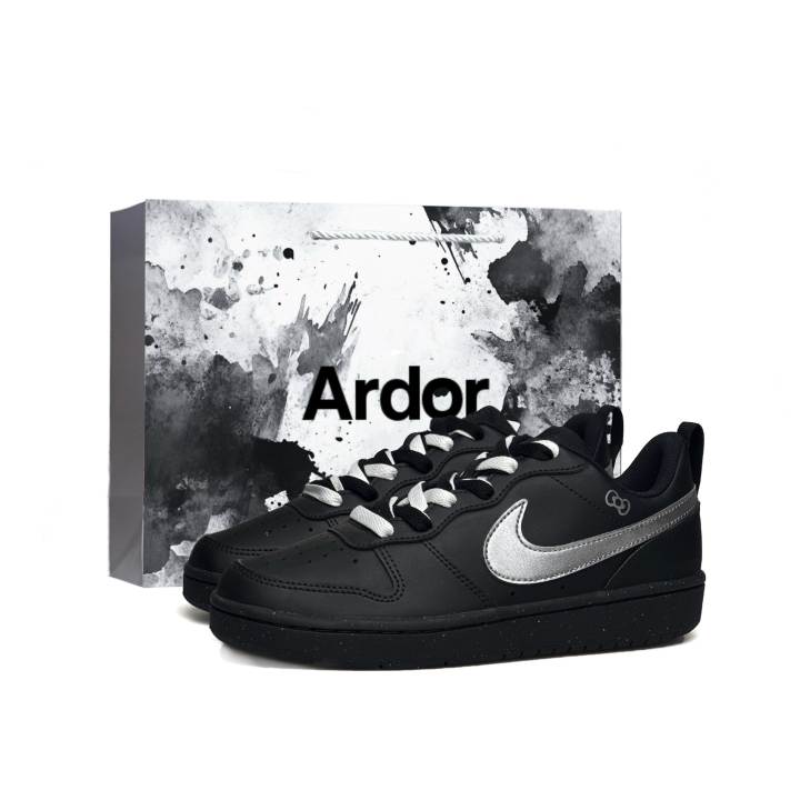 Nike Nike Court Borough Silver Bowknot Slip Resistant, Abrasion Resistant, Height Increasing Low top