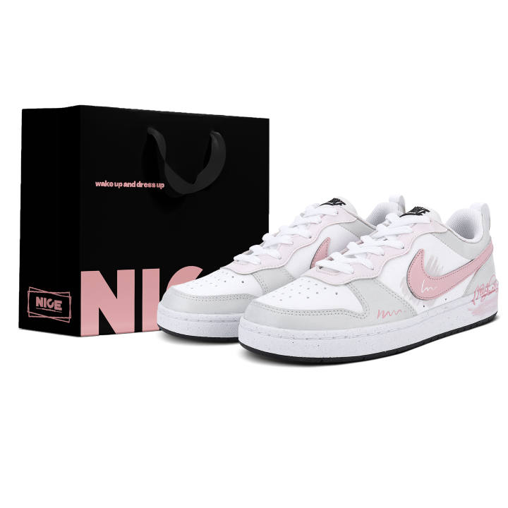 Nike Nike Court Borough Honey White Peach Synthetic Leather Cushioning Abrasion Resistant Cushioning, Wear Resistant Low top